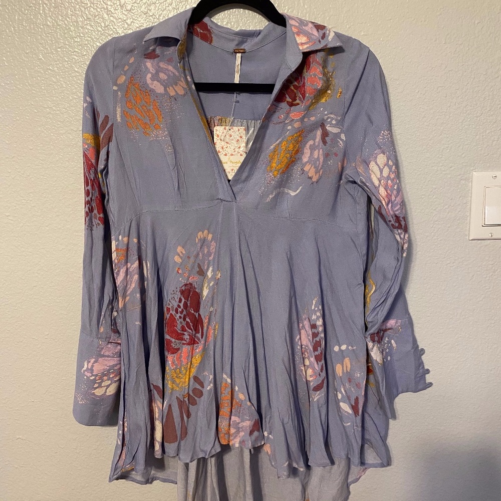 FREE PEOPLE floral long sleeve